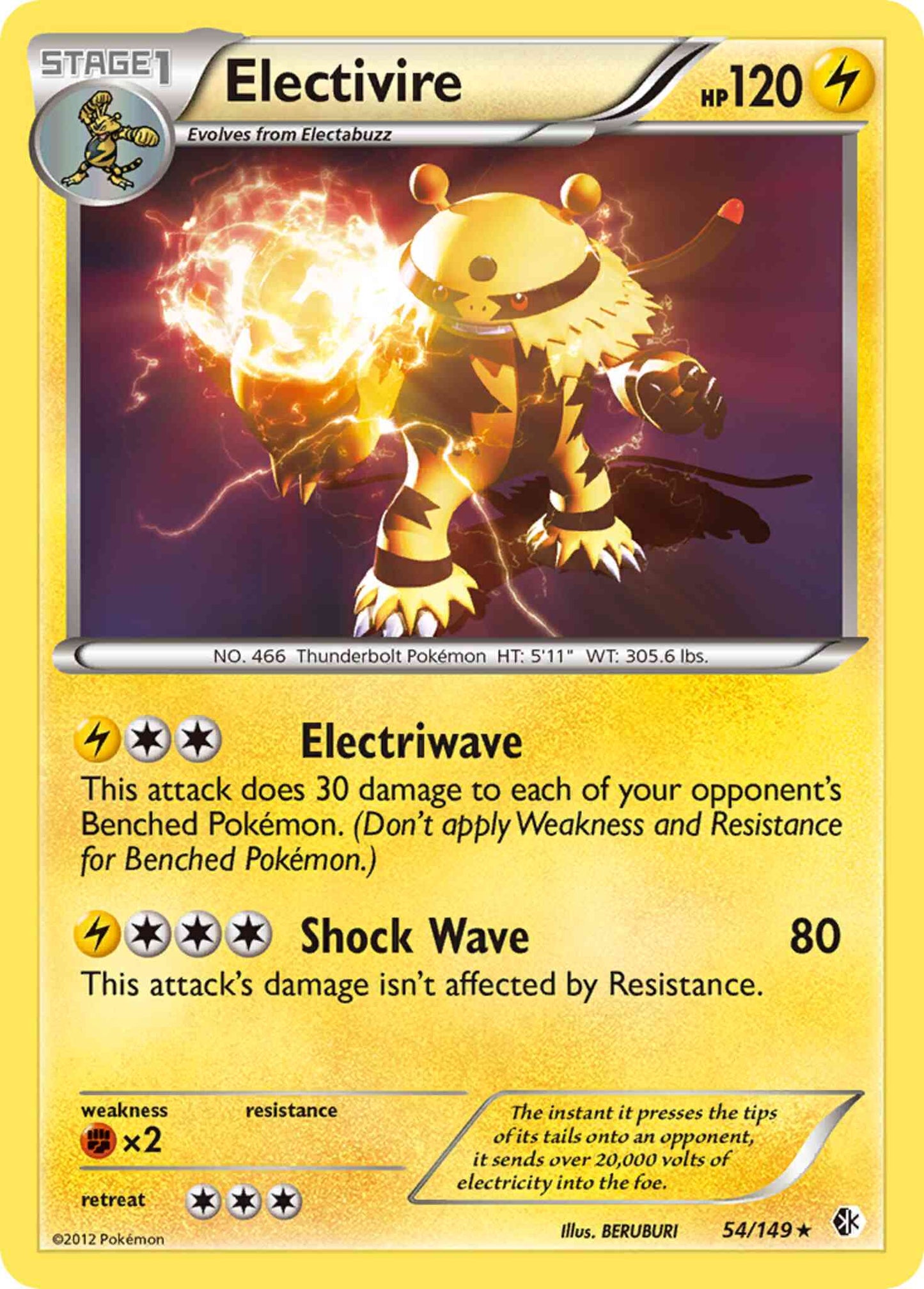 Electivire - 54/149 - Rare Holo [bw7-54] [Holo]