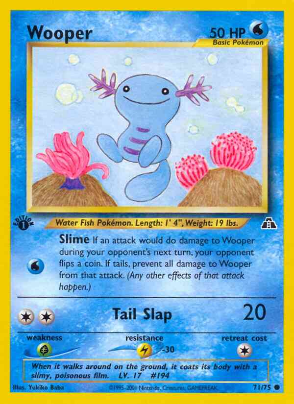 Wooper - 71/75 - Common - 1st Edition [neo2-71] [Non-Holo]