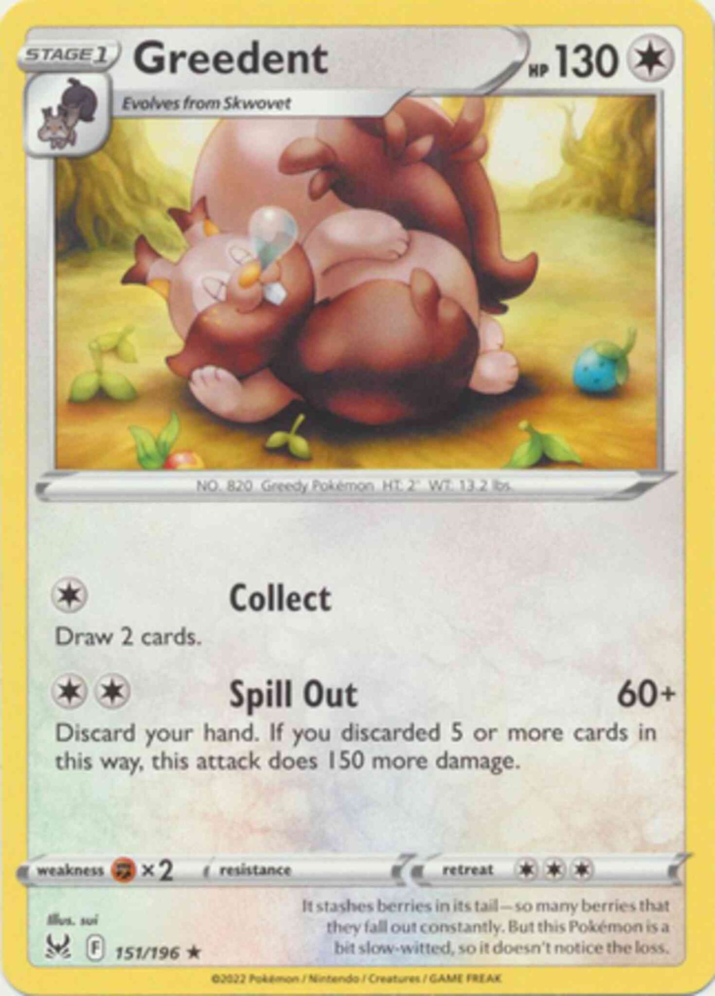 Greedent - 151/196 - Rare [swsh11-151] [Non-Holo]