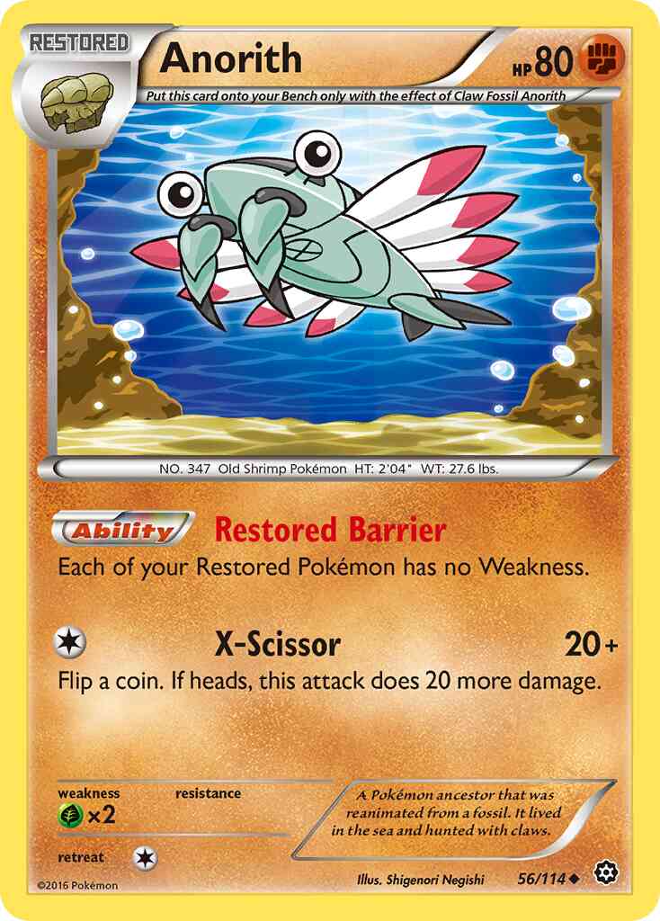 Anorith - 56/114 - Uncommon [xy11-56] [Reverse Holo]