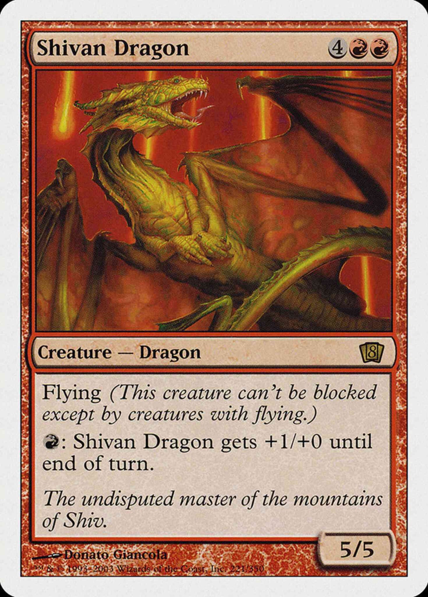 Shivan Dragon [221] [Eighth Edition] [Non-Foil]