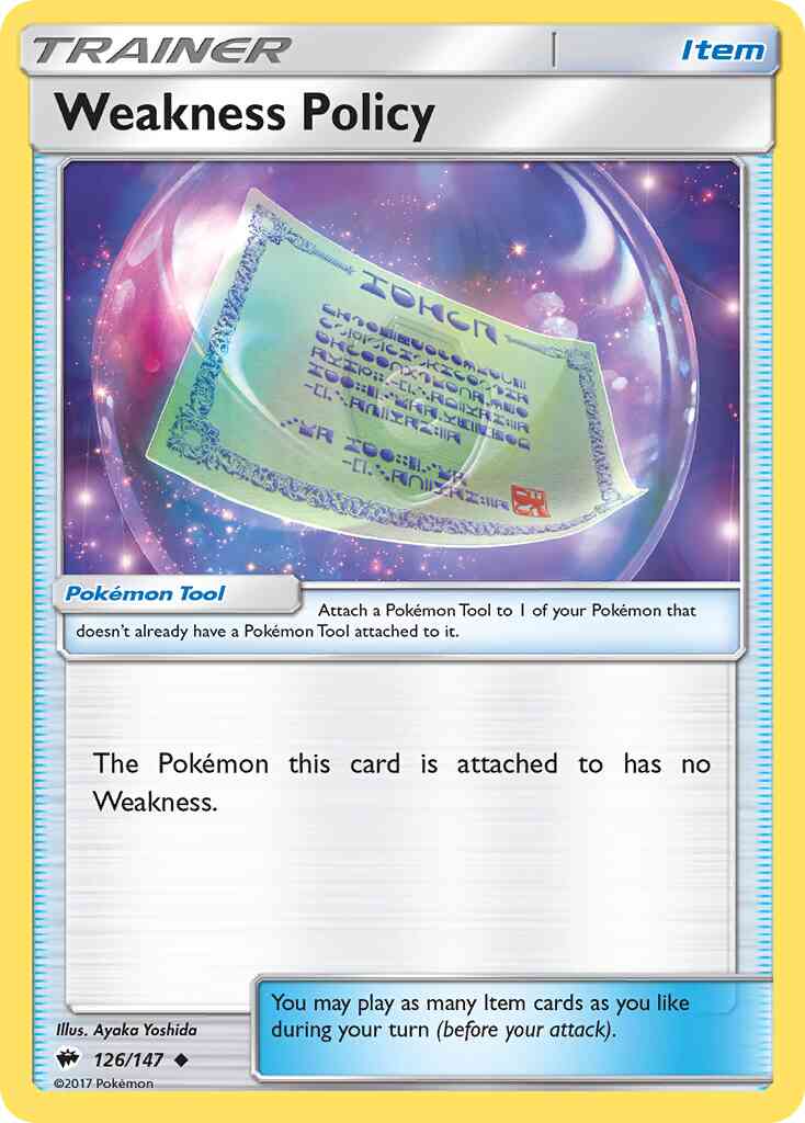 Weakness Policy - 126/147 - Uncommon [sm3-126] [Reverse Holo]