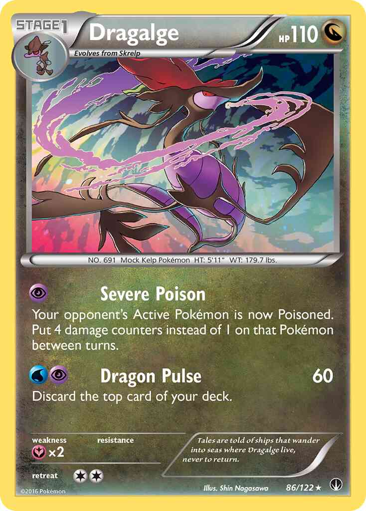 Dragalge - 86/122 - Rare Holo [xy9-86] [Reverse Holo]