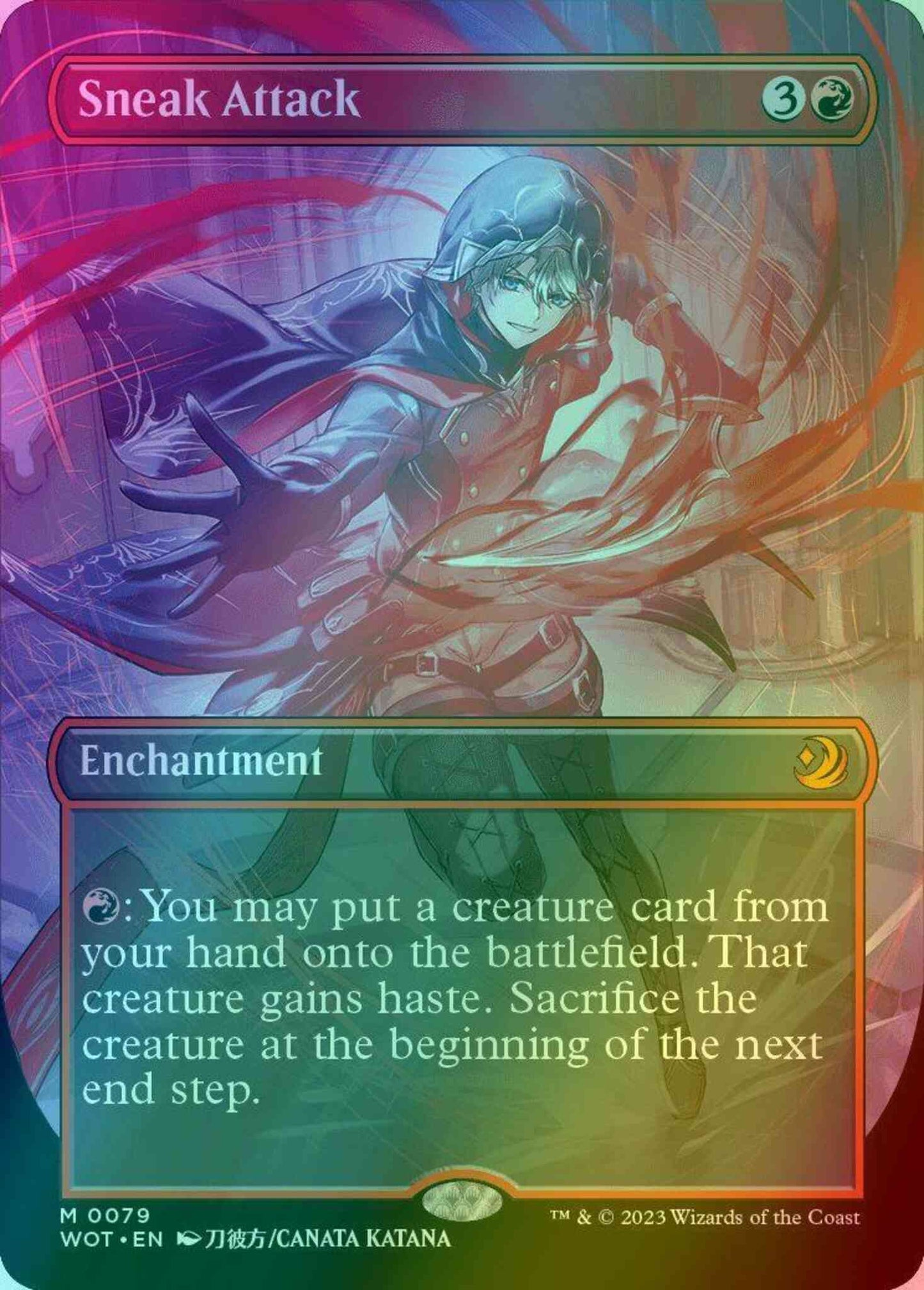 Sneak Attack [79] [Borderless] [Anime] [Wilds of Eldraine: Enchanting Tales] [Foil]