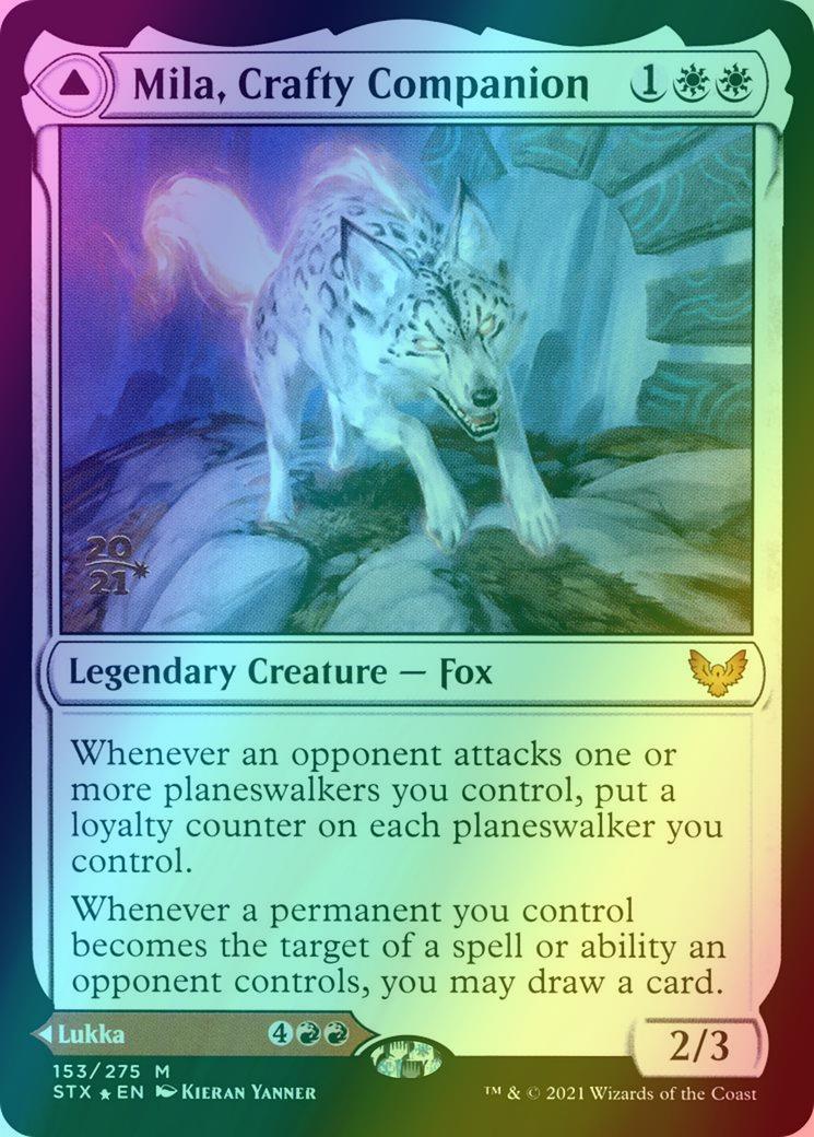 Mila, Crafty Companion // Lukka, Wayward Bonder [Prerelease] [153S] [Strixhaven: School of Mages Promos] [Foil]