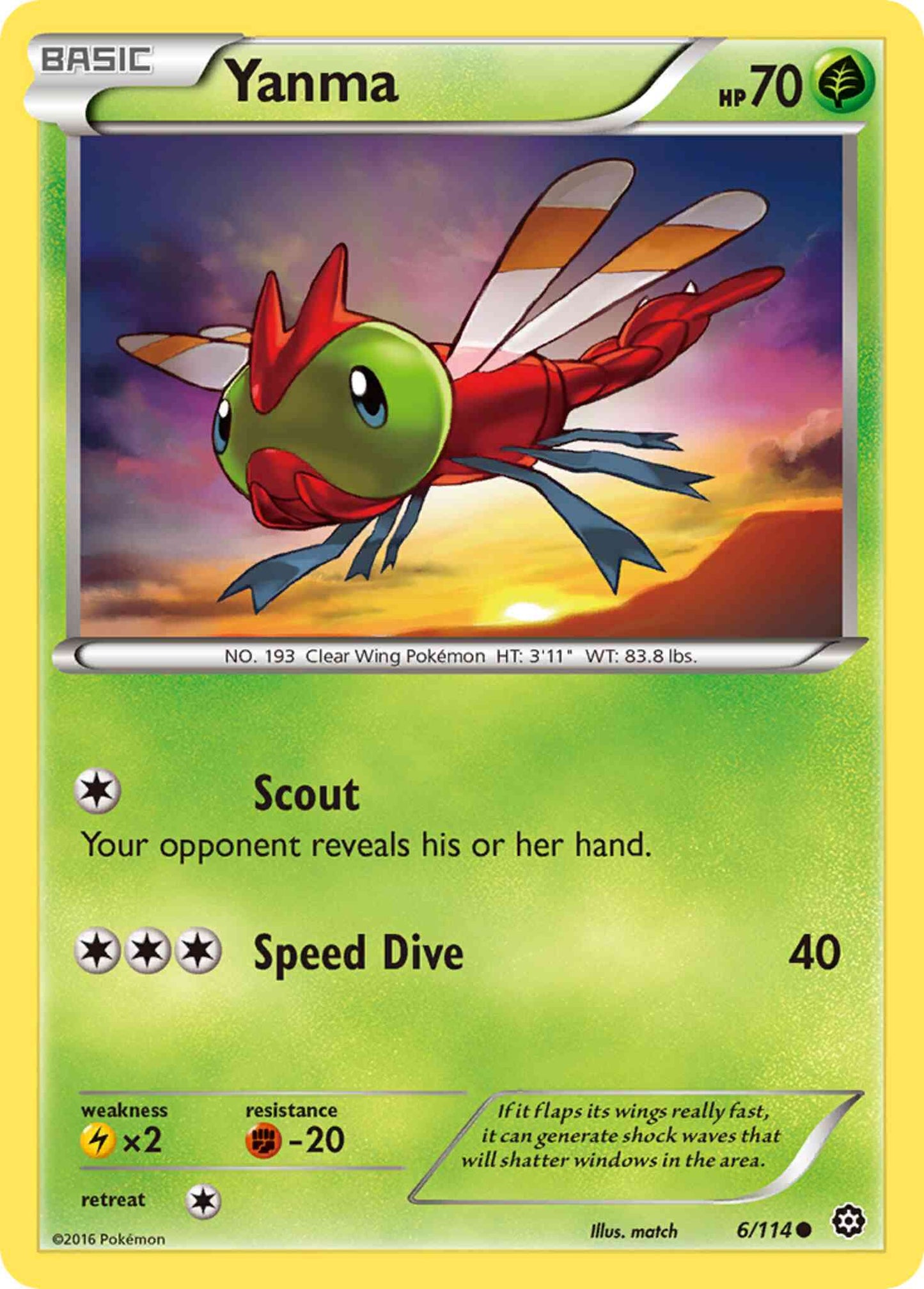 Yanma - 6/114 - Common [xy11-6] [Reverse Holo]