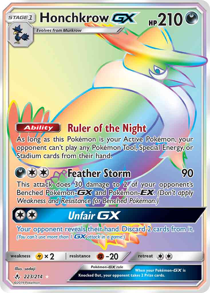 Honchkrow-GX - 223/214 - Rare Secret [sm10-223] [Secret]