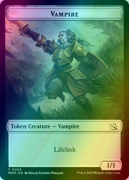 Vampire Token (03) // Warrior Token (15) [March of the Machine: Tokens] [Foil]