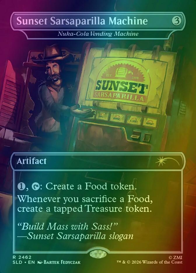 Sunset Sarsaparilla Machine - Nuka-Cola Vending Machine [2462] [Borderless] [Fallout: Welcome to New Vegas] [Secret Lair Drop] [Foil]