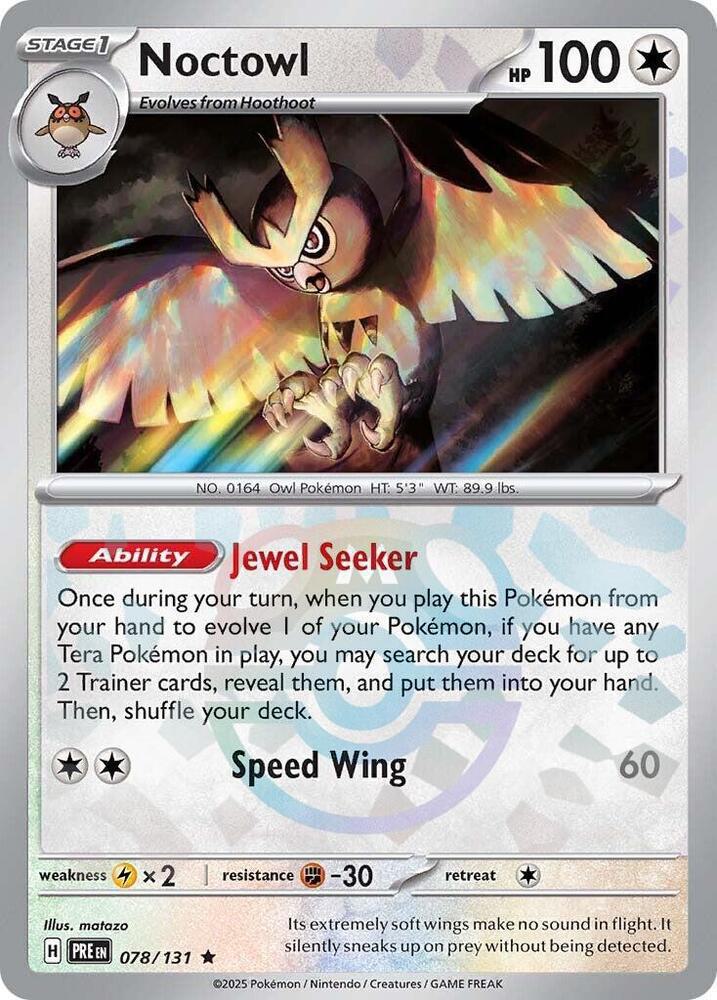 Noctowl - Master Ball Pattern - 078/131 - Rare [sv085-078] [Reverse Holo]