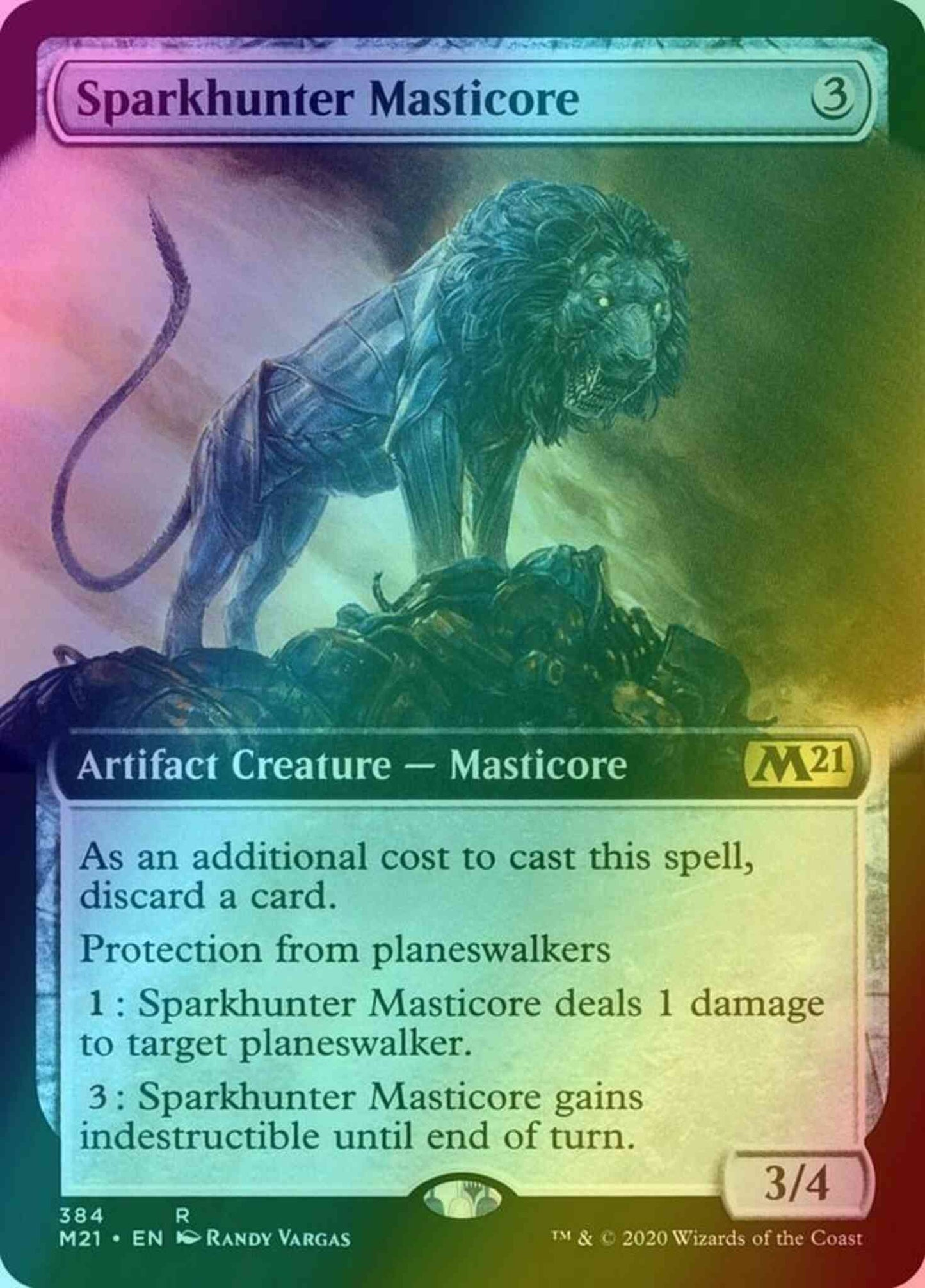 Sparkhunter Masticore [384] [Extended Art] [Core Set 2021] [Foil]