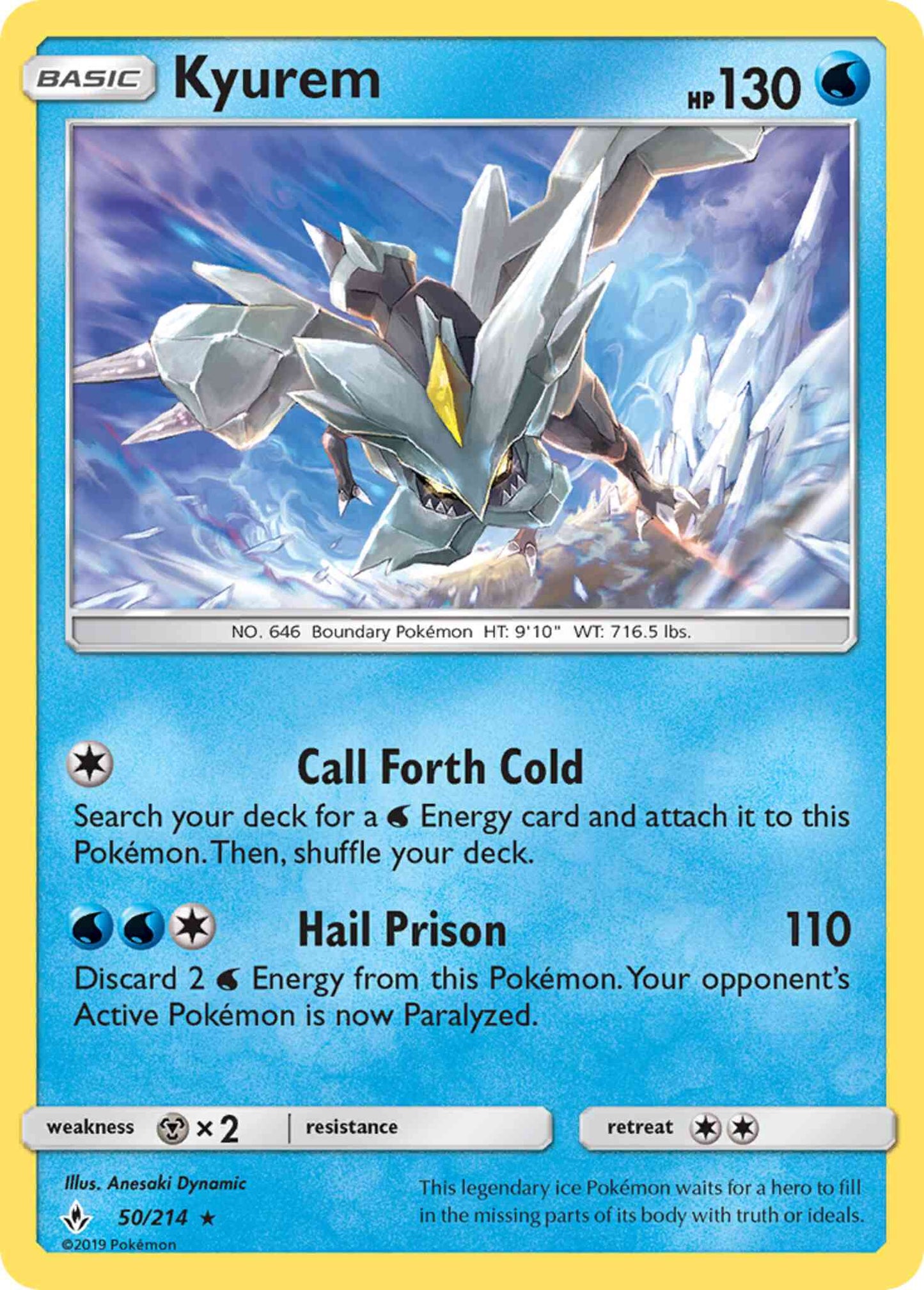 Kyurem - 50/214 - Rare Holo [sm10-50] [Reverse Holo]