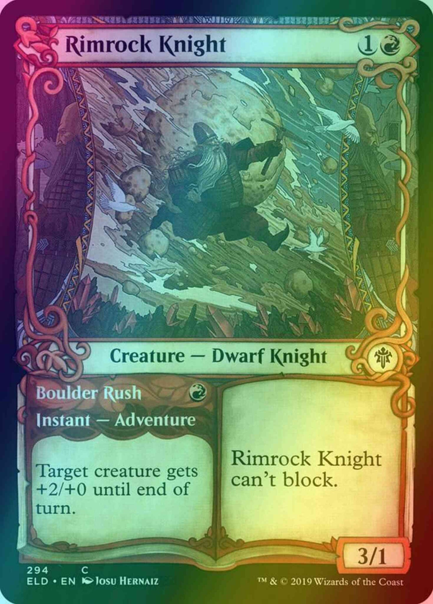 Rimrock Knight // Boulder Rush [294] [Adventure Showcase] [Throne of Eldraine] [Foil]