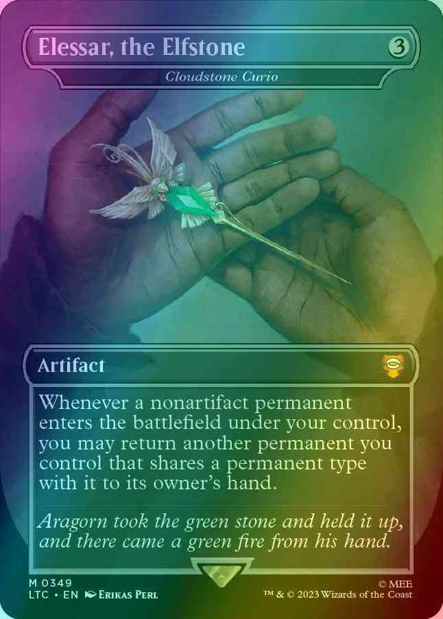 Elessar, the Elfstone - Cloudstone Curio [349] [Borderless] [Realms and Relics] [The Lord of the Rings: Tales of Middle-earth: Commander] [Foil]