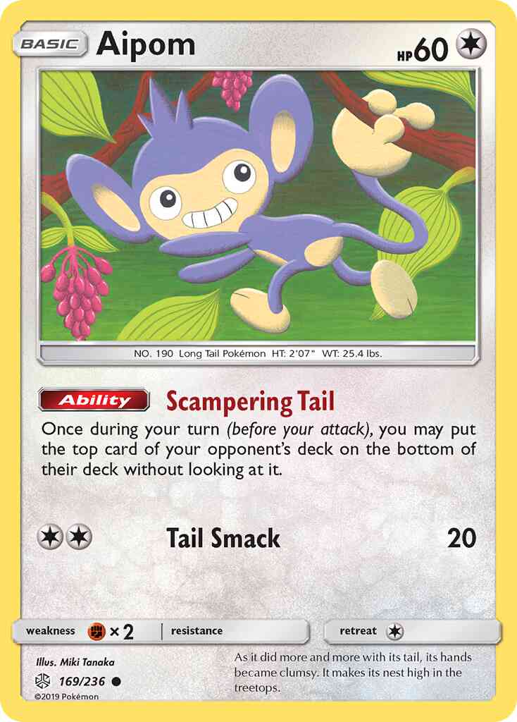 Aipom - 169/236 - Common [sm12-169] [Reverse Holo]