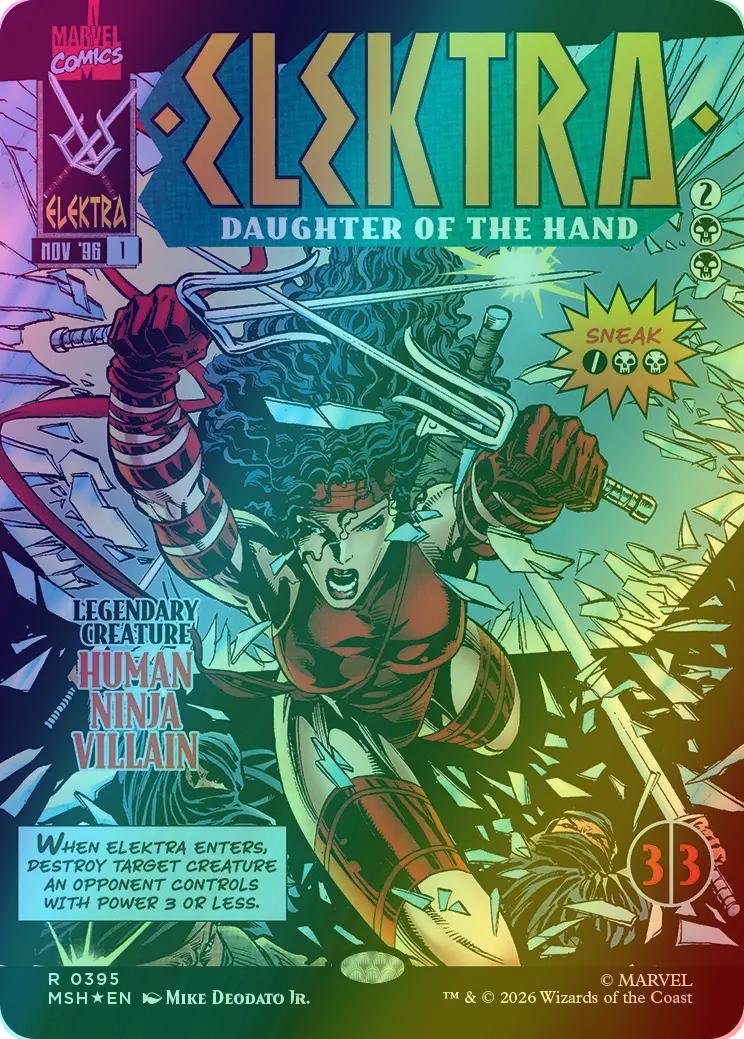 Elektra, Daughter of the Hand [395] [Borderless] [Classic Comic] [Marvel Super Heroes] [Foil]