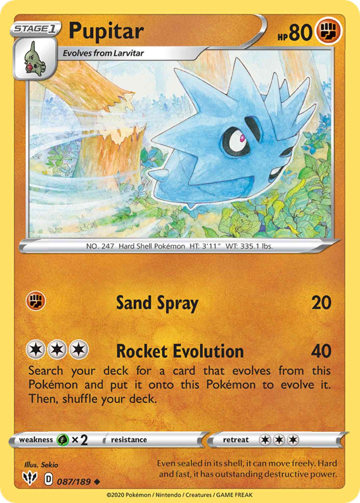 Pupitar - 087/189 - Uncommon [swsh3-087] [Non-Holo]