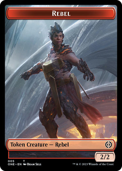 Phyrexian Goblin Token (03) // Rebel Token (05) [Phyrexia: All Will Be One: Tokens] [Non-Foil]
