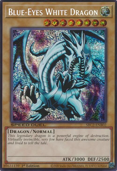 Blue-Eyes White Dragon - SBC2-ENB02 - Prismatic Secret Rare - 1st Edition