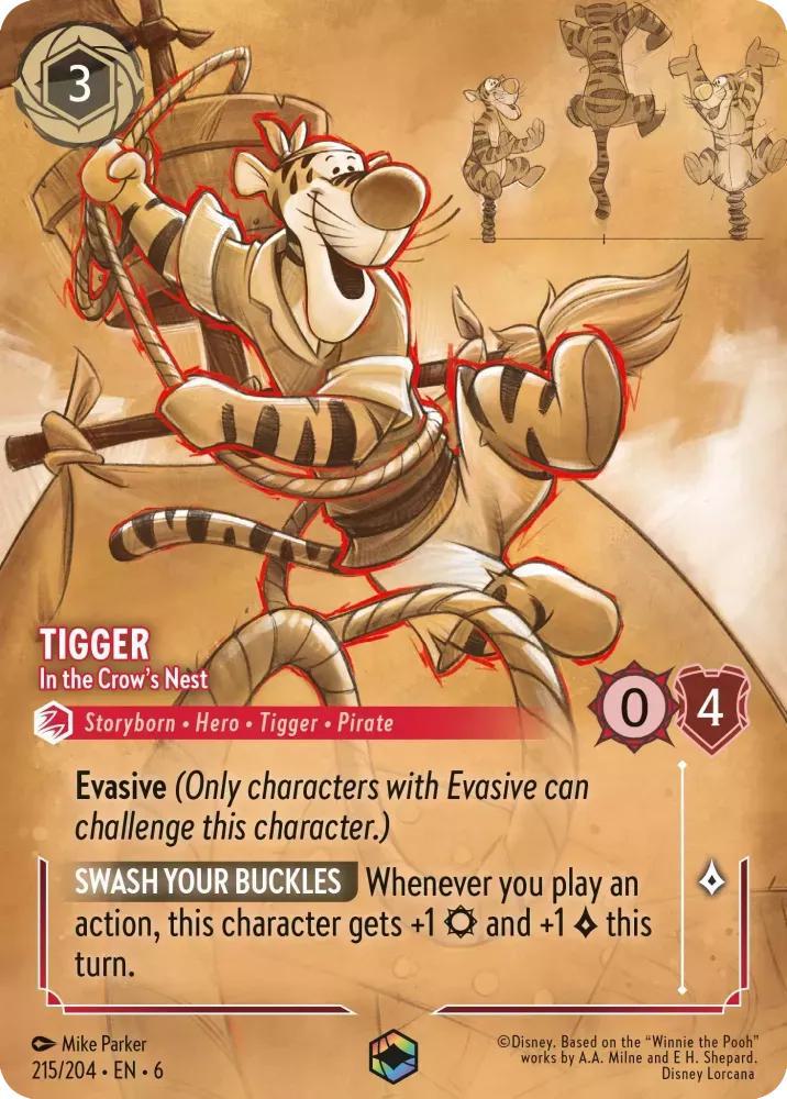 Tigger - In the Crow's Nest (Enchanted) - 215/204 [Azurite Sea] [Holofoil]