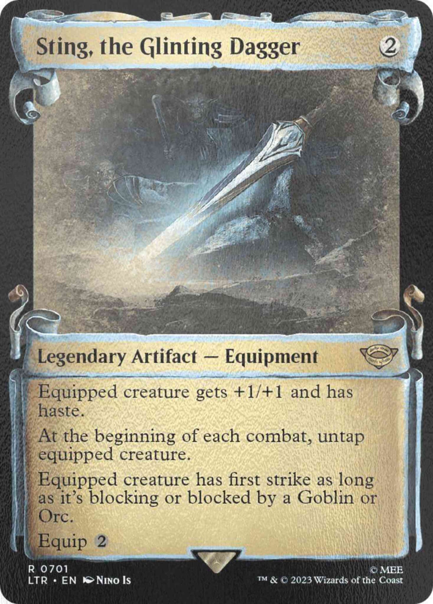 Sting, the Glinting Dagger [701] [Scrolls Showcase] [The Lord of the Rings: Tales of Middle-earth] [Silver Foil]