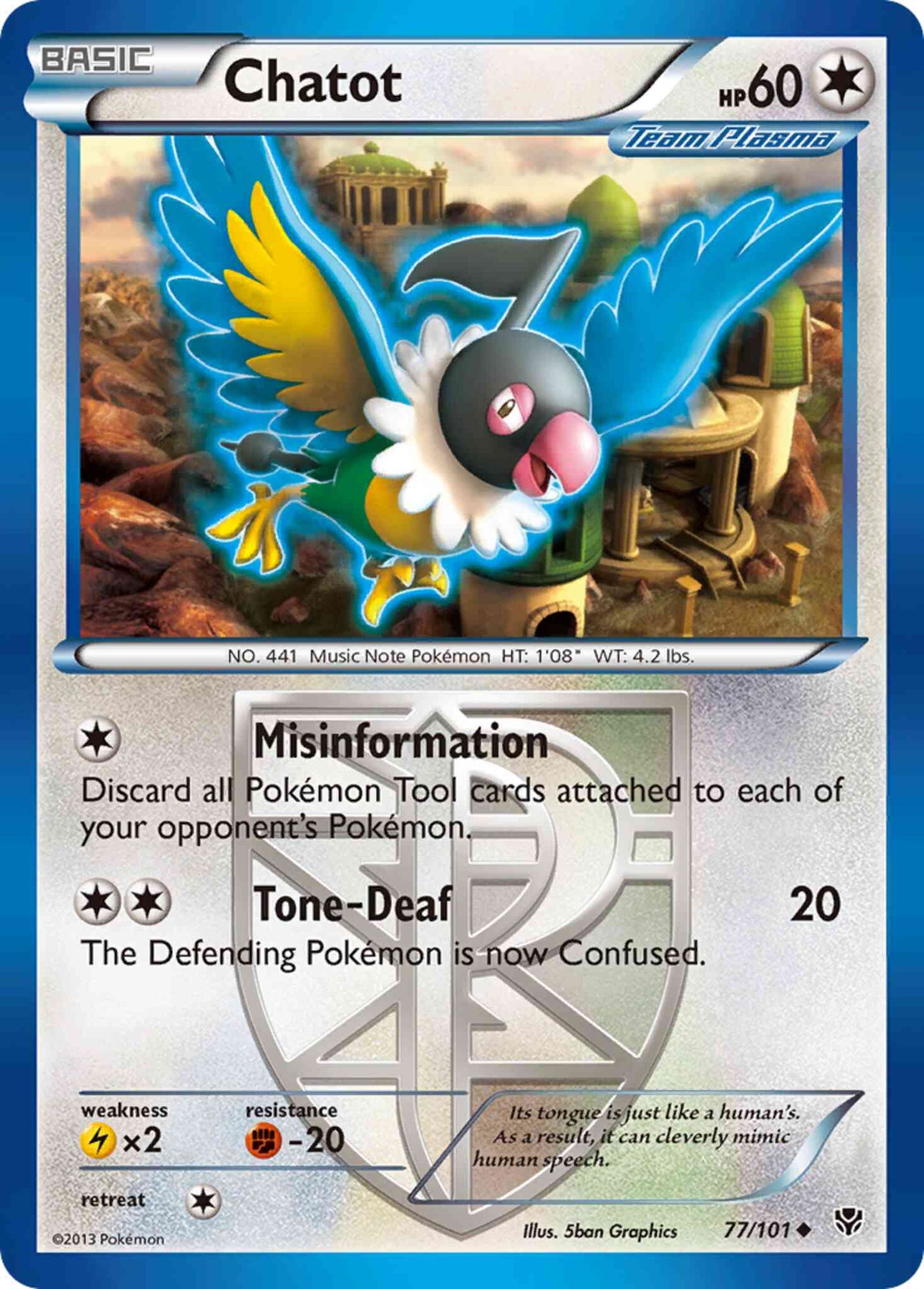 Chatot - 77/101 - Uncommon [bw10-77] [Reverse Holo]