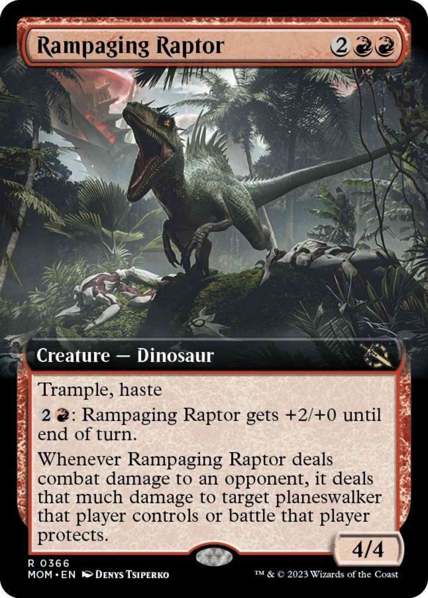 Rampaging Raptor [366] [Extended Art] [March of the Machine] [Non-Foil]
