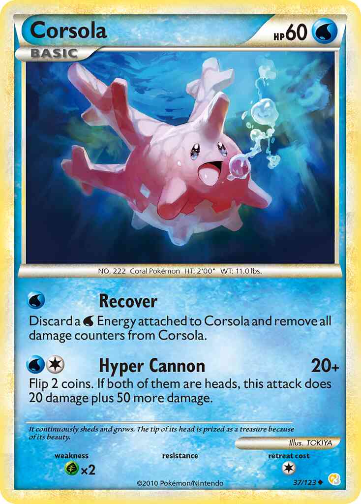 Corsola - 37/123 - Uncommon [hgss1-37] [Reverse Holo]