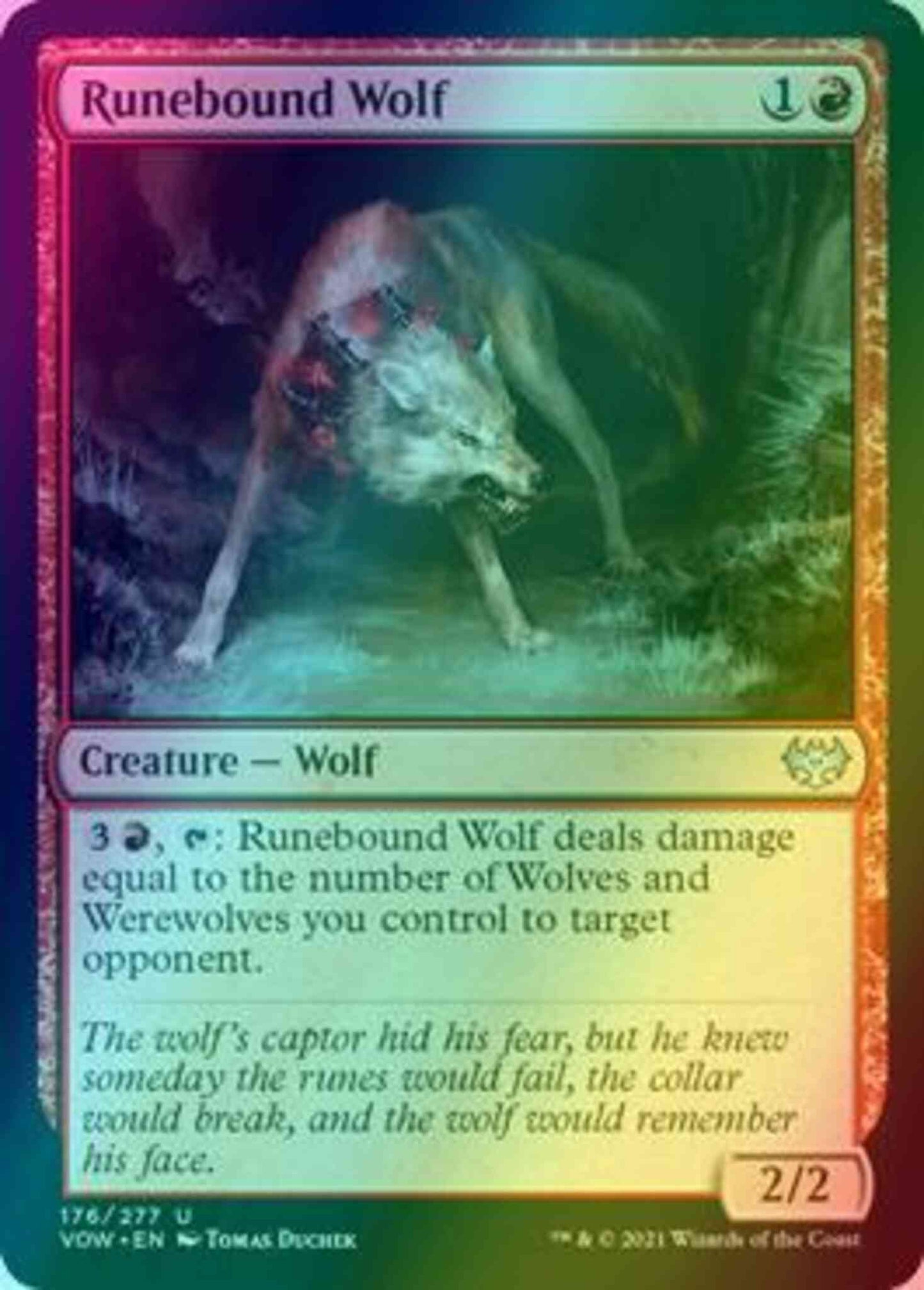 Runebound Wolf [176] [Innistrad: Crimson Vow] [Foil]