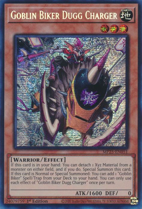 Goblin Biker Dugg Charger - MP25-EN051 - Prismatic Secret Rare - 1st Edition