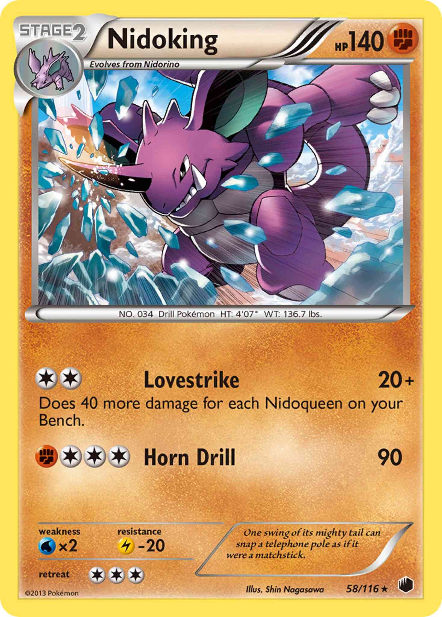Nidoking - 58/116 - Rare [bw9-58] [Non-Holo]