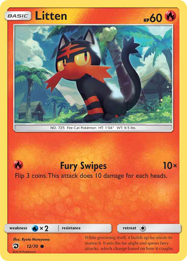 Litten - 12/70 - Common [sm75-12] [Reverse Holo]