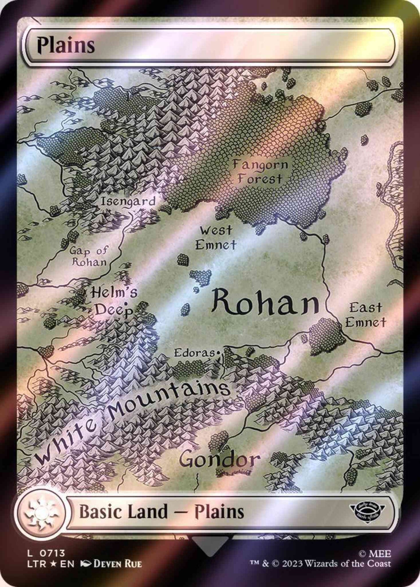 Plains [713] [Full Art] [Map Lands] [The Lord of the Rings: Tales of Middle-earth] [Surge Foil]
