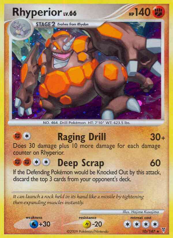 Rhyperior - 10/147 - Rare Holo [pl3-10] [Reverse Holo]