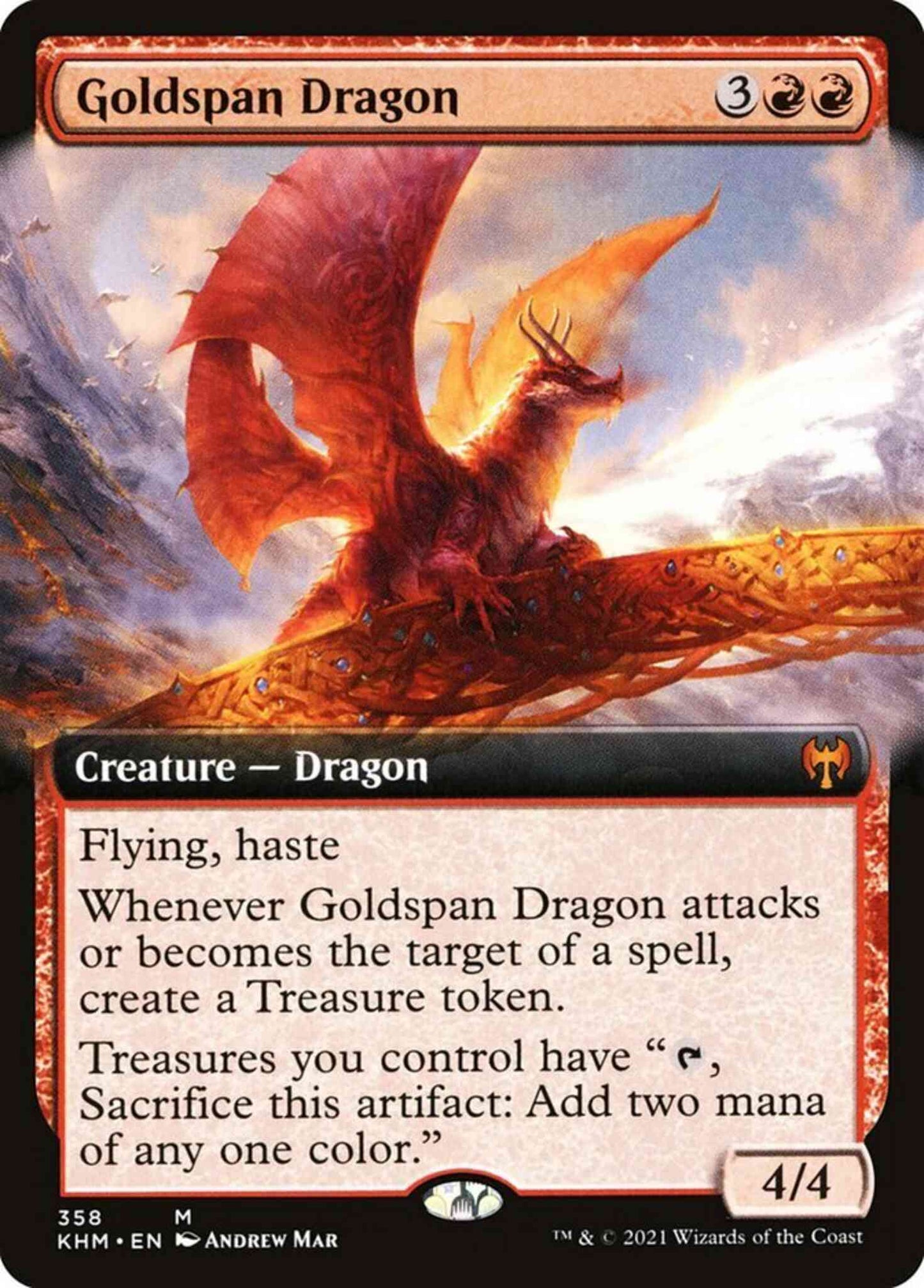 Goldspan Dragon [358] [Extended Art] [Kaldheim] [Non-Foil]