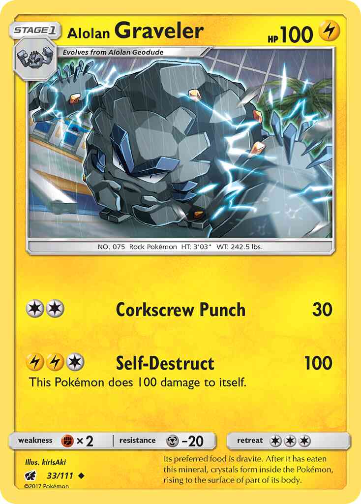 Alolan Graveler - 33/111 - Uncommon [sm4-33] [Reverse Holo]