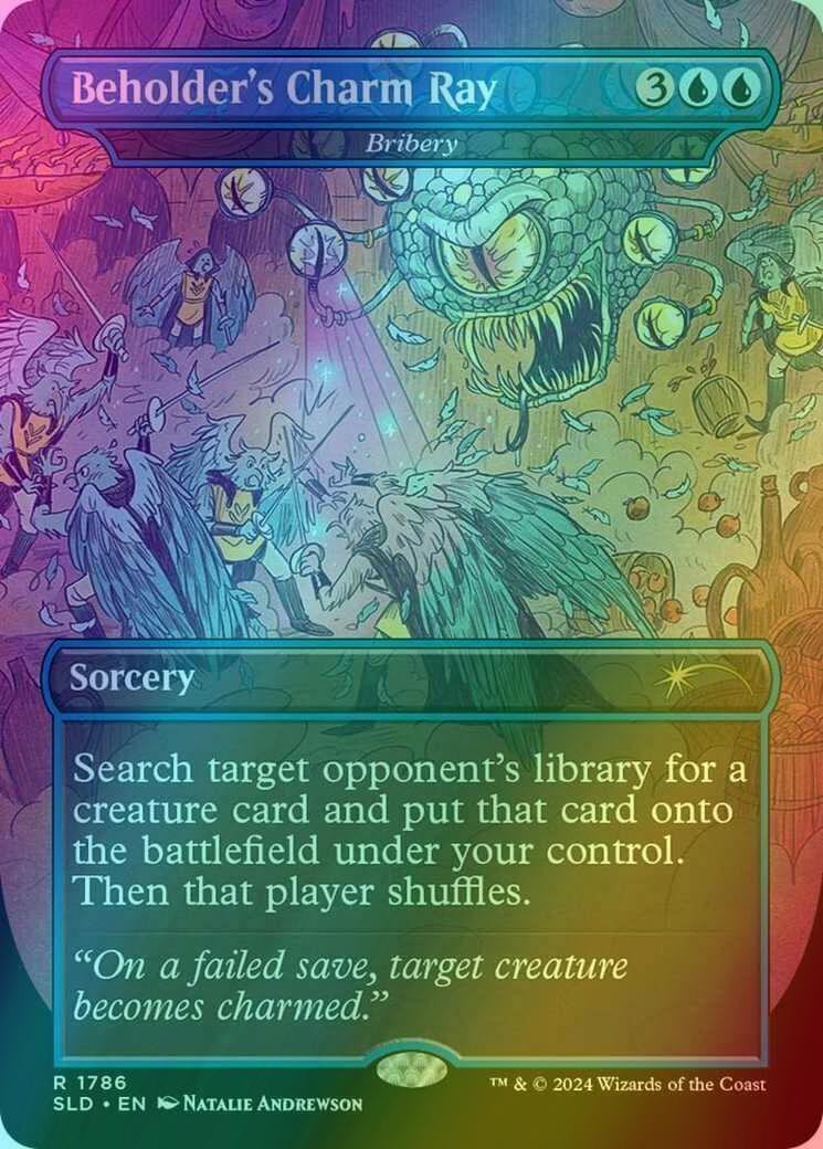 Beholder's Charm Ray - Bribery [1786] [Borderless] [Eyes of the Beholder I] [Secret Lair Drop] [Foil]