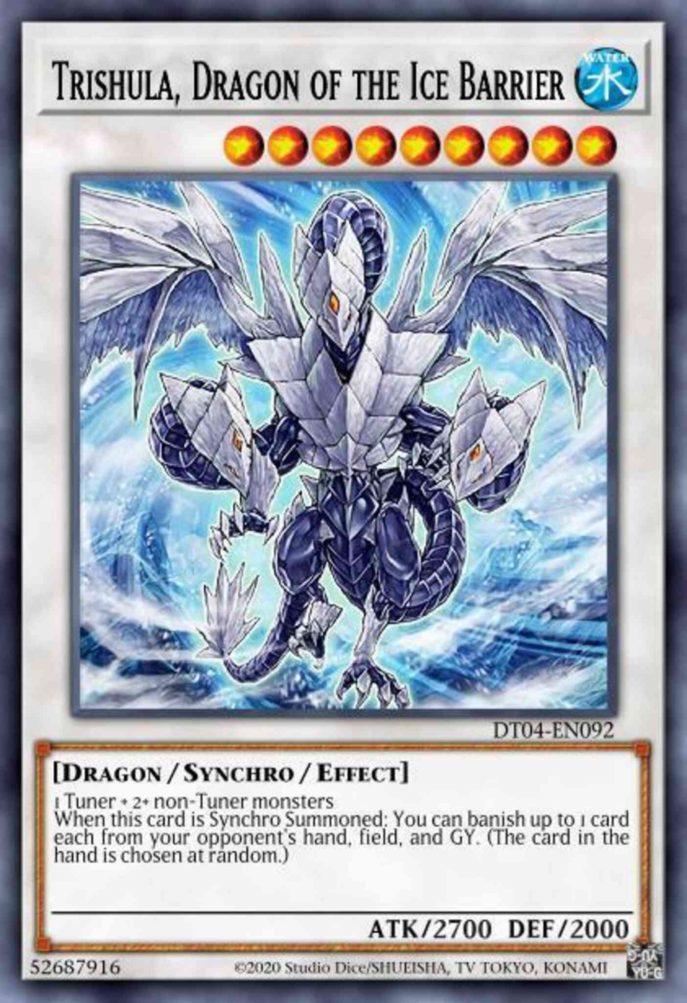 Trishula, Dragon of the Ice Barrier - DUSA-EN081 - Ultra Rare - 1st Edition