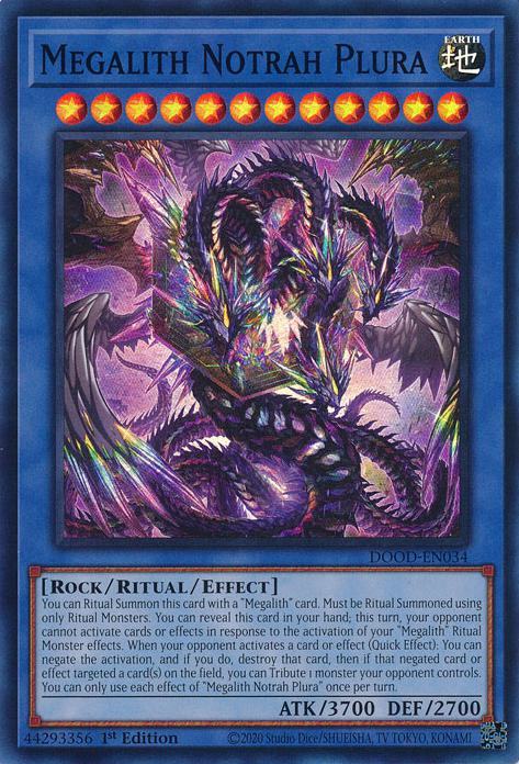 Megalith Notrah Plura - DOOD-EN034 - Super Rare - 1st Edition