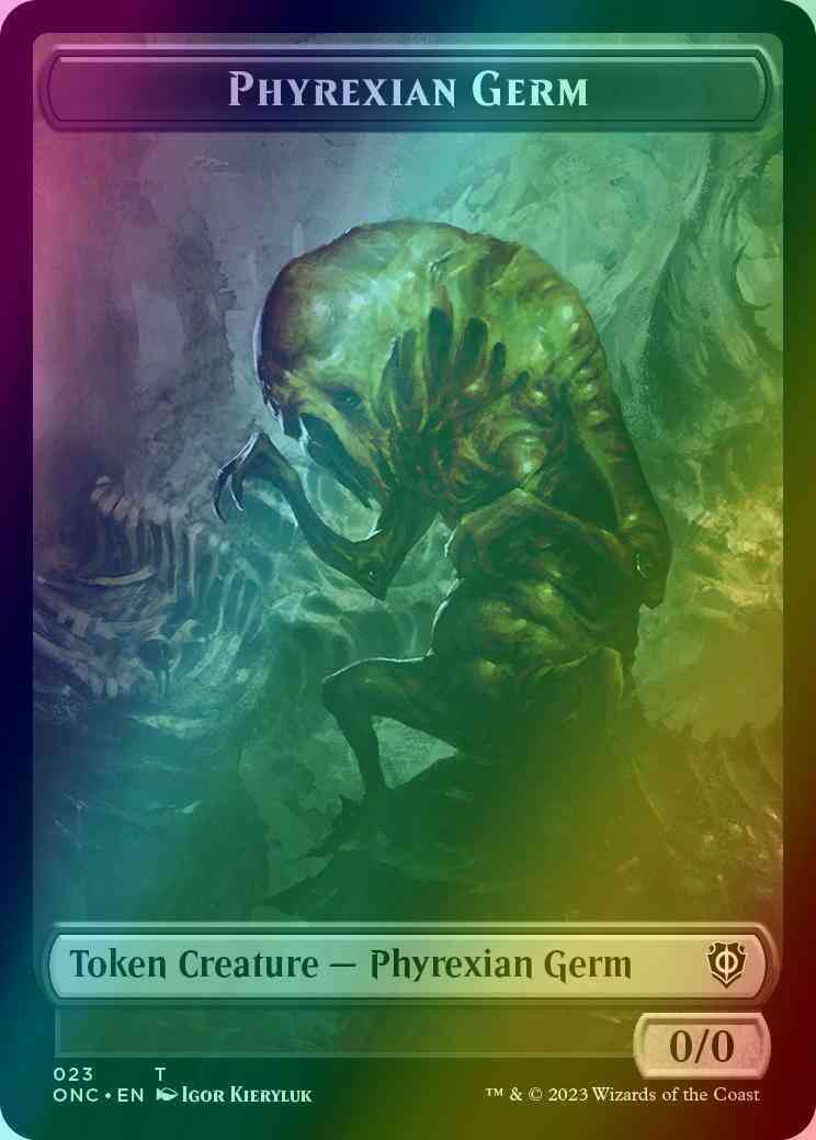 Phyrexian Germ Token (23) // Phyrexian Mite Token (11) [Phyrexia: All Will Be One: Commander: Tokens] [Foil]