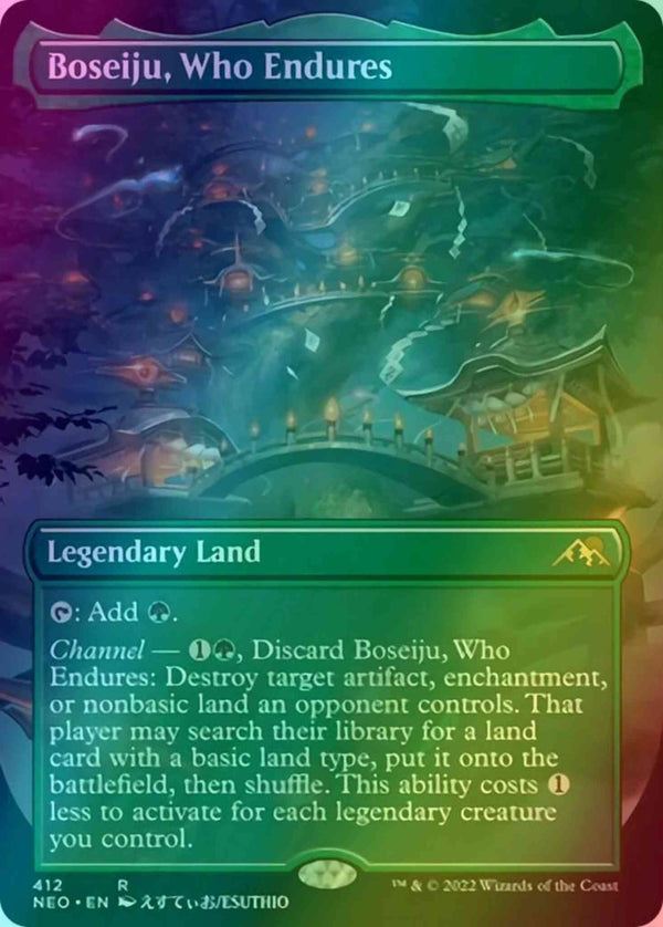 Boseiju, Who Endures [412] [Borderless] [Kamigawa:: Neon Dynasty] [Foil]
