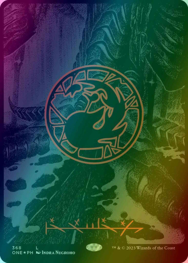 Mountain - Phyrexian [368] [Full Art] [Phyrexia: All Will Be One] [Oil Slick Foil]