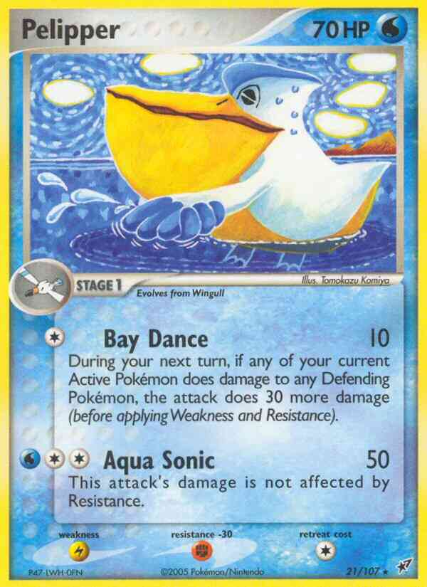 Pelipper - 21/107 - Rare [ex8-21] [Reverse Holo]