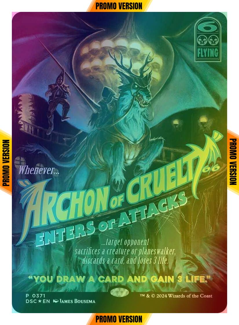 Archon of Cruelty [371] [Borderless] [Bundle] [Duskmourn: House of Horror: Commander] [Foil]