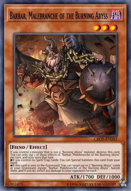 Barbar, Malebranche of the Burning Abyss - PGL3-EN054 - Gold Rare - 1st Edition