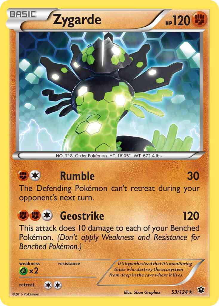 Zygarde - 53/124 - Rare [xy10-53] [Reverse Holo]