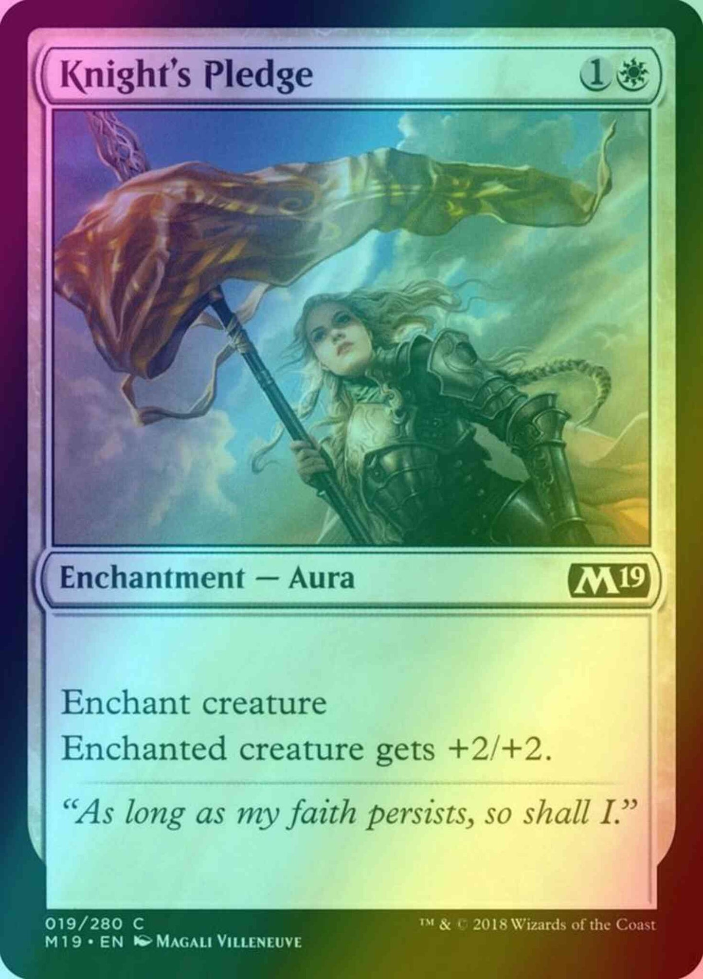 Knight's Pledge [Core Set 2019] [Foil]