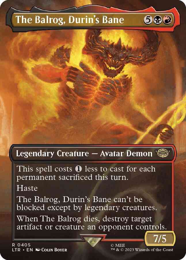The Balrog, Durin's Bane [405] [Borderless] [The Lord of the Rings: Tales of Middle-earth] [Non-Foil]