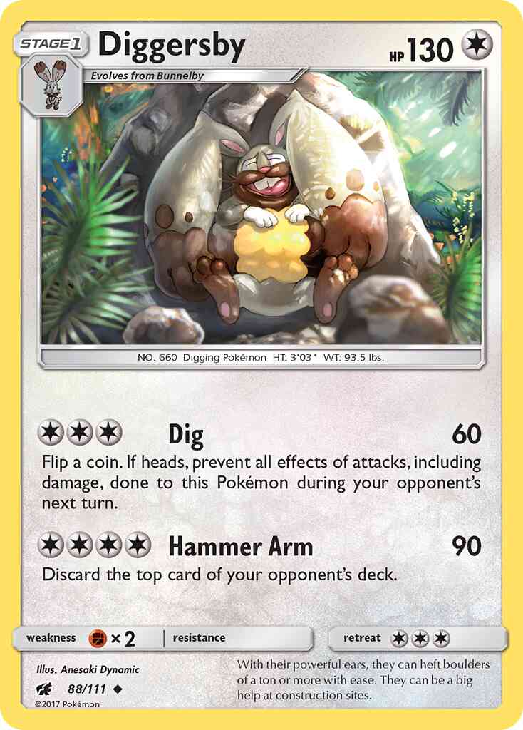 Diggersby - 88/111 - Uncommon [sm4-88] [Non-Holo]