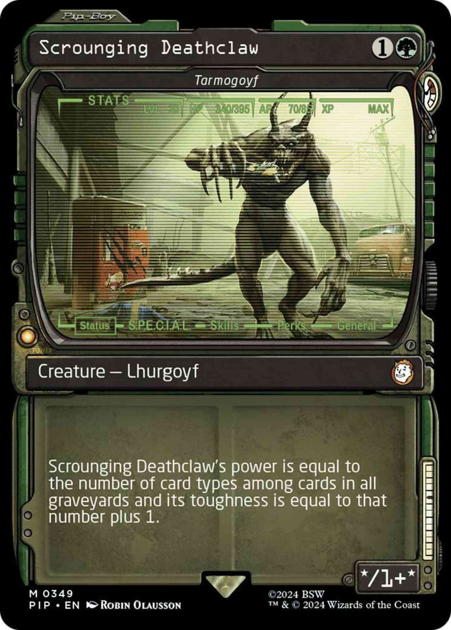 Scrounging Deathclaw - Tarmogoyf [349] [Pip-Boy Showcase] [Fallout] [Non-Foil]